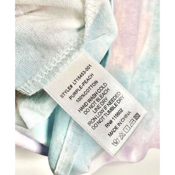 All In Favor Shirt Cropped Long Sleeve Tee Tie Dye Size Large NEW - Picture 7 of 7